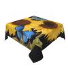 VTCTOASY Square Tablecloth Waterproof Wrinkle Free Table Cloth 54"x54" Decoration Yellow Sunflowers with Blue Butterflies Table Cover Washable Kitchen Tablecloths for Picnic Party Wedding Holiday view 3