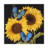 VTCTOASY Square Tablecloth Waterproof Wrinkle Free Table Cloth 54"x54" Decoration Yellow Sunflowers with Blue Butterflies Table Cover Washable Kitchen Tablecloths for Picnic Party Wedding Holiday view 4