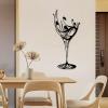 Cadeali Wine Glass Metal Wall Decor, Metal Wine Wall Art, Bar Sign for Wedding, Minimalist Abstract Sculptures, Line Artwork for Farmhouse, Kitchen, Housewarming Gifts(41"x19" | 105x48cm, Black) view 3