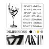 Cadeali Wine Glass Metal Wall Decor, Metal Wine Wall Art, Bar Sign for Wedding, Minimalist Abstract Sculptures, Line Artwork for Farmhouse, Kitchen, Housewarming Gifts(41"x19" | 105x48cm, Black) view 4