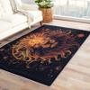 HomeLoft Basics Leo Zodiac Area Rug - 6x9 Rug - Leo Rug - Lion Head Constellation Area Rug - Celestial Rugs - Black and Gold Carpet view 1
