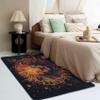 HomeLoft Basics Leo Zodiac Area Rug - 6x9 Rug - Leo Rug - Lion Head Constellation Area Rug - Celestial Rugs - Black and Gold Carpet view 3