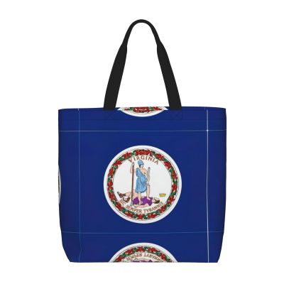 GeRRiT Virginia State Flag Print Tote Bag For Women, Lightweight Large Tote Bag, Shoulder Bag Handbag For Travel Work Gym
