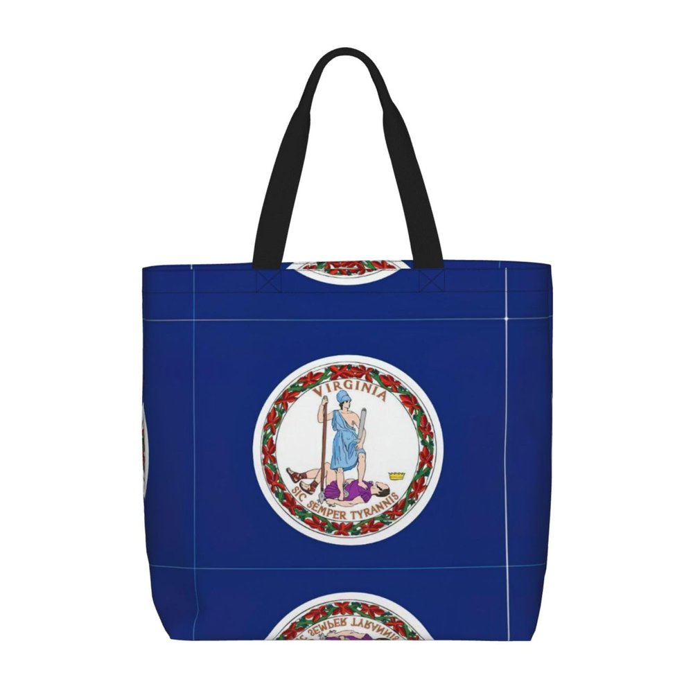 GeRRiT Virginia State Flag Print Tote Bag For Women, Lightweight Large Tote Bag, Shoulder Bag Handbag For Travel Work Gym