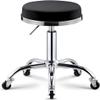ntumLeap Round Rolling Stool Chair, PU Leather Height Adjustable Shop Stool, Swivel Drafting Work SPA Medical Salon Stools with Wheels Office Chair (Color : Blue) (Black) view 1