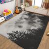 4 x 6 ft Area Rugs for Living Room, Washable Non-Slip Grey Rug, Low-Pile Misty Forest Print Carpet for Bedroom Dinning Room Entrance Farmhouse Indoor Home Decor view 1