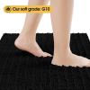 ACCUMTEK Upgrade Luxury Black Bathroom Rug Mat 59"x20", Ultra Soft Thick Absorbent Bath Mats, Non Slip Chenille Toilet Mat for Bathroom, Bedroom, Kitchen, Shower, Tub view 3