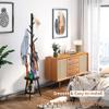 FILWH Freestanding Coat Rack with Umbrella Organizer Tray Bamboo Coat Tree Rack with 8 Hook Stand for Clothes Bag Hats Entryway Hanger Stand(Black) view 3