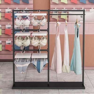 Coat Rack Stand - Wall Mounted Clothes Rack, Adjustable Clothing Organizer Holder, Freestanding Clothing Store Boutiques Retail Lingerie Garment Rack, Commercial Shelves ( Color : Black , Size : 150x4