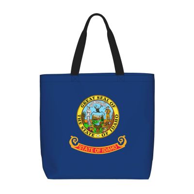 GeRRiT Idaho State Flag Print Tote Bag For Women, Lightweight Large Tote Bag, Shoulder Bag Handbag For Travel Work Gym