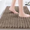 ACCUMTEK Upgrade Luxury Dark Beige Bathroom Rug Mat 36"x24", Ultra Soft Thick Absorbent Bath Mats, Non Slip Chenille Toilet Mat for Bathroom, Bedroom, Kitchen, Shower, Tub, Taupe view 1