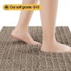 ACCUMTEK Upgrade Luxury Dark Beige Bathroom Rug Mat 36"x24", Ultra Soft Thick Absorbent Bath Mats, Non Slip Chenille Toilet Mat for Bathroom, Bedroom, Kitchen, Shower, Tub, Taupe view 3