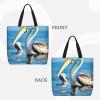 GeRRiT Pelican Bird Blue Sea Sky Print Tote Bag For Women, Lightweight Large Tote Bag, Shoulder Bag Handbag For Travel Work Gym view 3