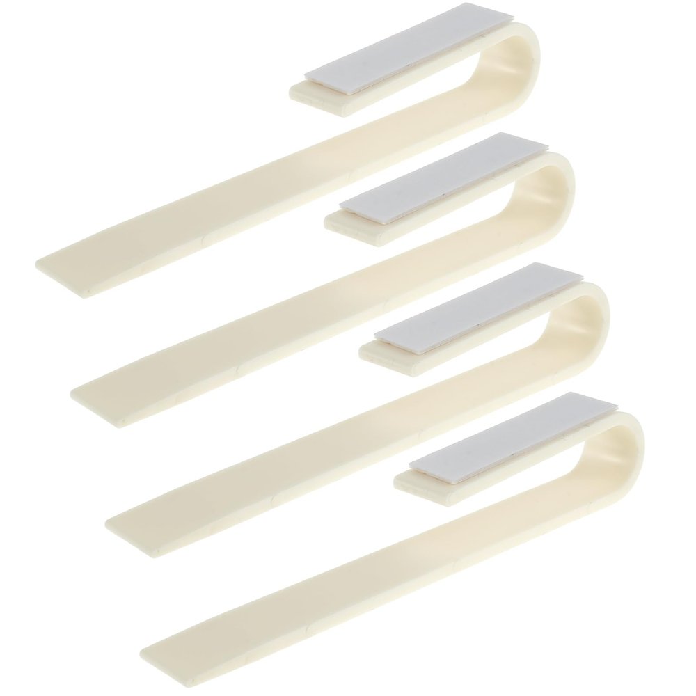 4PCS Mug Rack Under Cabinet, Space-Saving Design, Hanging Coffee Cup Hooks Under Cabinet, Self-Adhesive or Drilling Tumbler Lid Hook for Kitchen Organizers and Storage