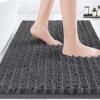 ACCUMTEK Upgrade Luxury Grey Bathroom Rug Mat Gray 36"x24", Ultra Soft Thick Absorbent Bath Mats, Non Slip Chenille Toilet Mat for Bathroom, Bedroom, Kitchen, Shower, Tub, Charcoal view 1