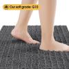 ACCUMTEK Upgrade Luxury Grey Bathroom Rug Mat Gray 36"x24", Ultra Soft Thick Absorbent Bath Mats, Non Slip Chenille Toilet Mat for Bathroom, Bedroom, Kitchen, Shower, Tub, Charcoal view 3