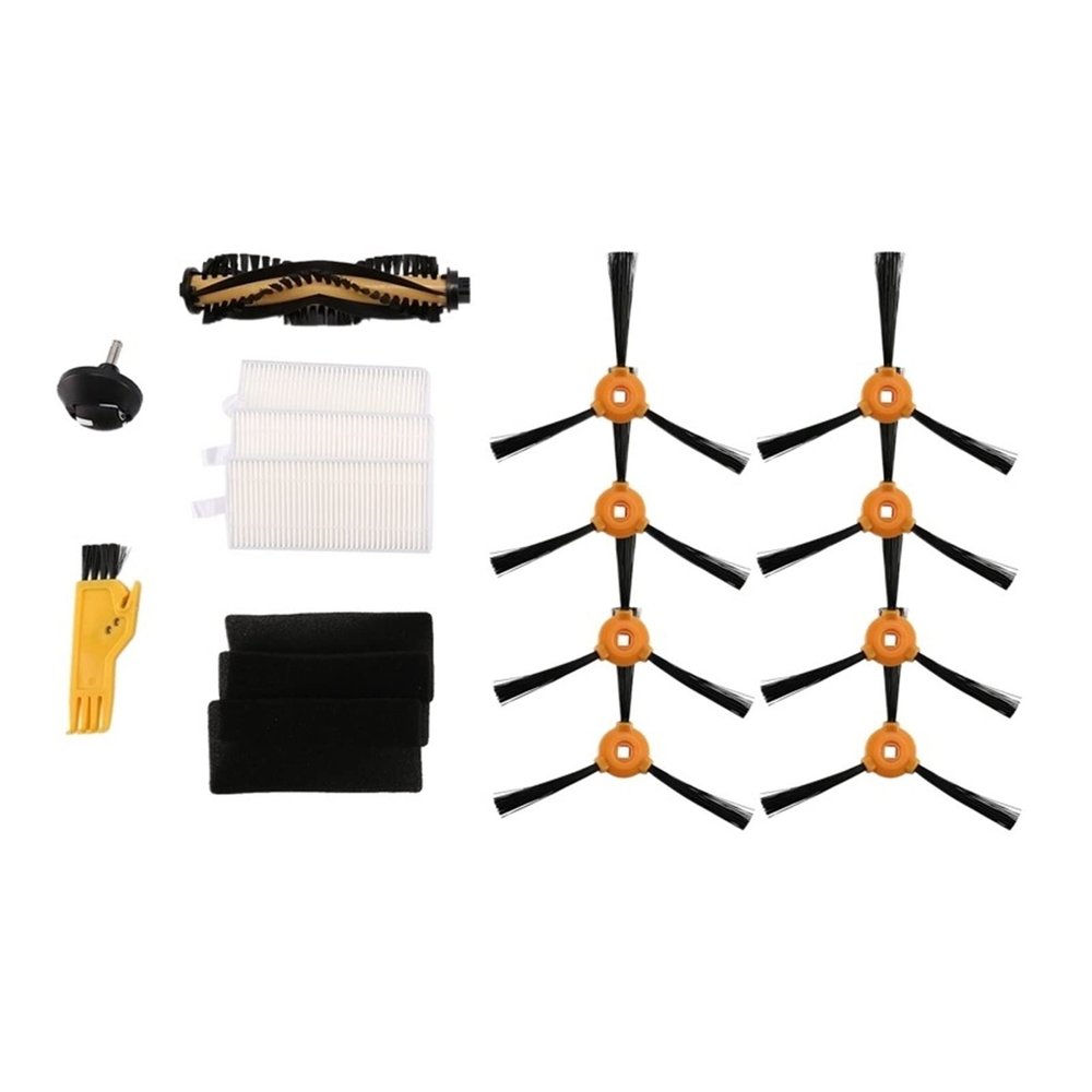 17Pcs Side Brush Caster Filter. Compatible for ECOVACS DEEBOT 600 601 605 710 N79 N79S. Vacuum Cleaner Spare Accessories