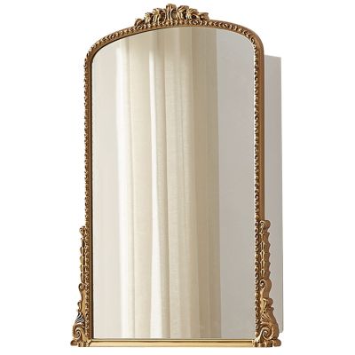 Bathroom Wall Mirror Cabinet, Bathroom Medicine Cabinet Farmhouse Metal Framed Recessed, with Mirror Rounded Rectangle Mirros