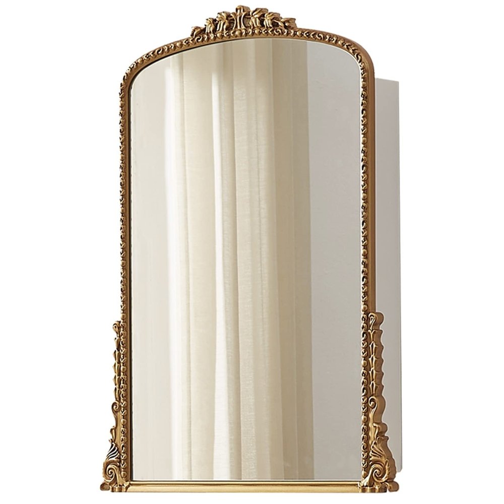 Bathroom Wall Mirror Cabinet, Bathroom Medicine Cabinet Farmhouse Metal Framed Recessed, with Mirror Rounded Rectangle Mirros