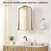 Bathroom Wall Mirror Cabinet, Bathroom Medicine Cabinet Farmhouse Metal Framed Recessed, with Mirror Rounded Rectangle Mirros view 2