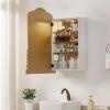 Bathroom Wall Mirror Cabinet, Bathroom Medicine Cabinet Farmhouse Metal Framed Recessed, with Mirror Rounded Rectangle Mirros view 3