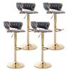 Haplized Velvet Barstool Set of 4, Swivel Bar Stools with Golden Metal Base, Modern Counter Height Barstools for Kitchen, Pub, Cafe, Dining Room (Grey) view 1
