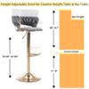 Haplized Velvet Barstool Set of 4, Swivel Bar Stools with Golden Metal Base, Modern Counter Height Barstools for Kitchen, Pub, Cafe, Dining Room (Grey) view 3
