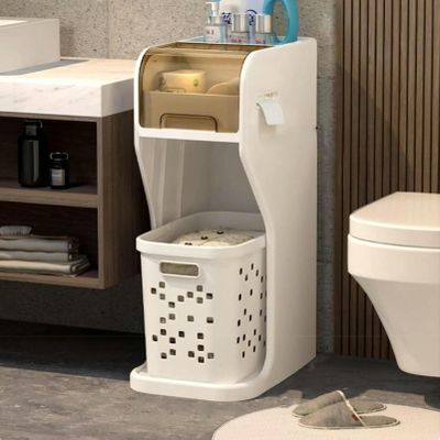 JAVYPPT Bathroom Narrow Cabinet Small Bathroom Storage Cabinet for Small Spaces, Over The Toilet Storage Cabinet for Bathroom Storage Corner Floor, Narrow Bathroom Storage Cabinet Freestanding