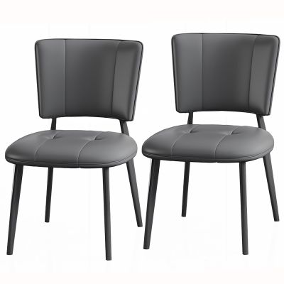 SPYQKHSH Light Luxury Nordic Style Dining Chairs Set of 2,Faux Leather Upholstered Dining Chairs,Elegant and Stylish Coffee Chairs,Leisure Chairs (Color : D)