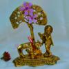 craftslook Lord Krishna Statue 6 Inch | Hindu God Idol with Flute, Cow & Calf | Spiritual Home Decor for Pooja, Temple & Office Desk | Indian Gift for Housewarming & Festivals view 3