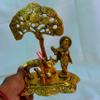 craftslook Lord Krishna Statue 6 Inch | Hindu God Idol with Flute, Cow & Calf | Spiritual Home Decor for Pooja, Temple & Office Desk | Indian Gift for Housewarming & Festivals view 4