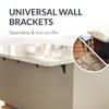 Iron Supports Universal Heavy-Duty Commercial Bracket - Industrial Support Brackets - Steel Mounting Bracket for Shelves, Vanities, Buffets, Desks (White - 18" Deep x 12" High, Right Hand) view 3