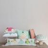 Creative Co-Op Square Cotton Printed Pillow with Snowman, Pom Pom, Hand-Embroidery and Blanket Stitch Edge, Multicolor view 3