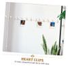 PRETYZOOM Heart-Shaped Wooden Photo Paper Clips Natural Jute String Clothespins for Photo Display Pegs for for Party Decorations view 3