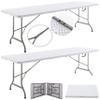 BTEXPERT Set of 2, 96" Long 8-Foot White Plastic Folding Table Portable 30" Wide, 29" High, Indoor Outdoor Events Banquet Dining Party Patio view 1