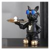 AOPPLSOT Colourful French Bulldog Deco, Dog Deco Statue for Key Storage, Candy Jewellery, Earrings, Bulldog Deco Key Bowl, with Tray,Dog a view 1