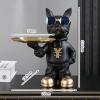 AOPPLSOT Colourful French Bulldog Deco, Dog Deco Statue for Key Storage, Candy Jewellery, Earrings, Bulldog Deco Key Bowl, with Tray,Dog a view 3