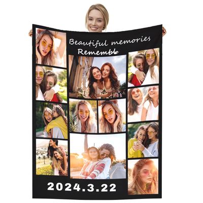 Dmkjdzsw Personalised BlanketCustom Blanket Soft Cosy Custom Blanket for Adults KidsPersonalised Gifts for Mum, Dad, Boyfriend-L-130 * 150CM