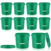 Tioncy 10 Pcs 2 Gallon Plastic Buckets with Lids and Handles,Green view 1