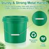 Tioncy 10 Pcs 2 Gallon Plastic Buckets with Lids and Handles,Green view 3