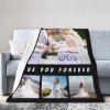 DYAGSIO Custom Blanket with Text Picture Collage Personalized with Name Logo Text Photos Throw Blankets, Birthday Christmas Wedding Personalized Gifts for Mom Dad Friends, 4 Photos view 3