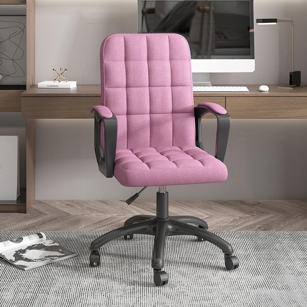 HomeLoft Basics Leisure Chair, Student Study Chair, Home Comfort Office Lift and Swivel Chair, Multi-Scene Applications, Height Adjustable, Swivel Office Chair, Pink