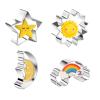 4 PCS Stainless Steel Biscuit Cutters Baby Shower Cookie Cutters, Eid Mubarak Mini Cookie Cutter Set for Baby Shower, Birthday Party, Cake, Handmade Supplies view 1