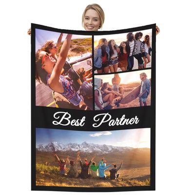 Dmkjdzsw Personalised BlanketCustom Blanket Soft Cosy Custom Blanket for Adults KidsPersonalised Gifts for Mum, Dad, Boyfriend-D-100 * 150CM