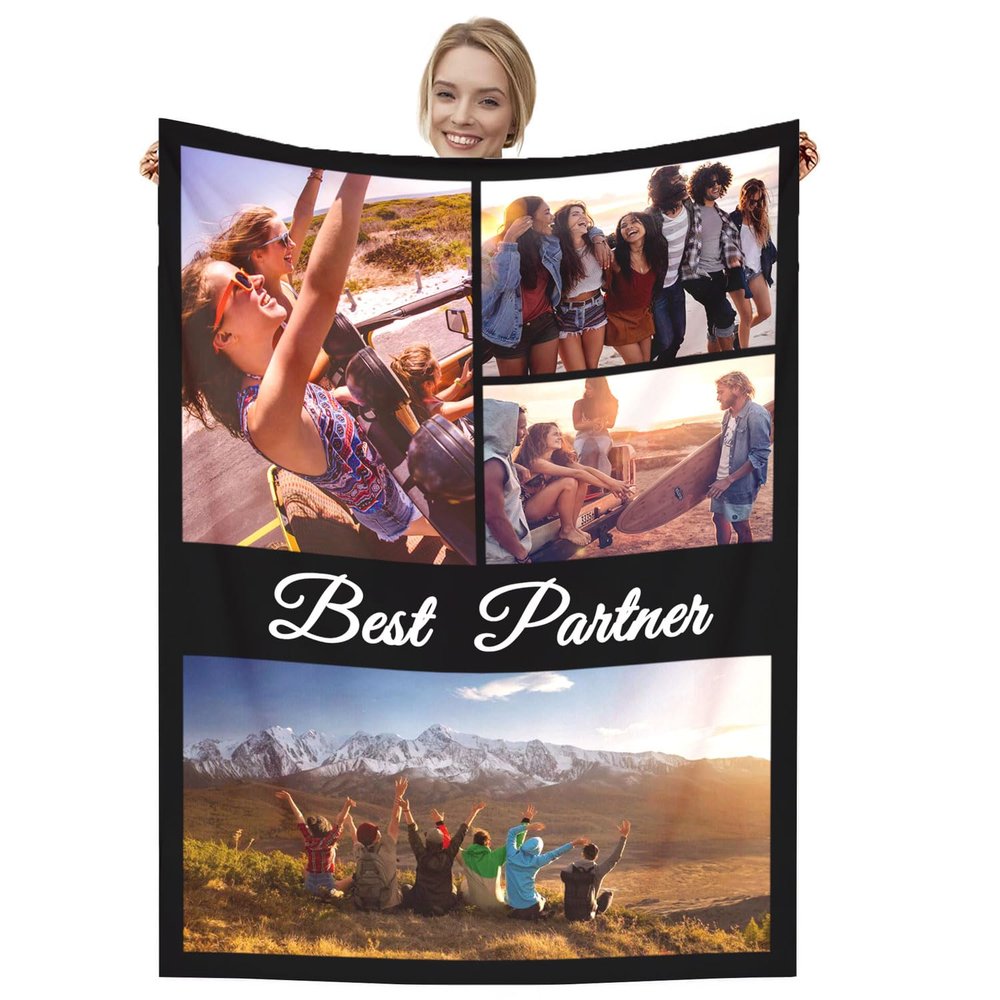 Dmkjdzsw Personalised BlanketCustom Blanket Soft Cosy Custom Blanket for Adults KidsPersonalised Gifts for Mum, Dad, Boyfriend-D-100 * 150CM