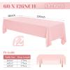 12 Pack Polyester Tablecloth 60 x 126 Inch Pink Tablecloth for 8 Ft Rectangle Tables,Stain and Wrinkle Resistant Washable Fabric Table Covers Polyester Table Clothes for Wedding Parties Banque view 2