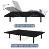 Fromann Adjustable Electric Full Bed Base Frame with Massage,USB Type-C Ports, Zero Gravity, Under Bed Led Lighting and Three Leg Height (Black) view 3