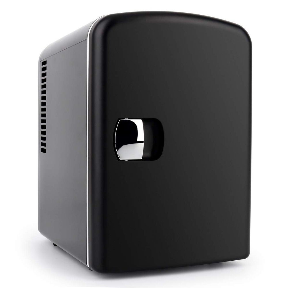 PERSONAL CHILLER Portable Mini Fridge 4L/6Cans Cooler and Warmer, Mini Compact Refrigerators - Black