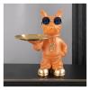 AOPPLSOT Colourful French Bulldog Deco, Dog Deco Statue for Key Storage, Candy Jewellery, Earrings, Bulldog Deco Key Bowl, with Tray,Dog c view 1