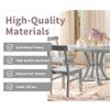 Aiuyesuo 5-Piece Rustic Round Pedestal Extendable Dining Table Set with 15.7" Removable Leaf and 4 Simple Dining Chairs, Solid Wood Framework for Living Room, Apartment (Gray-89Q) view 4